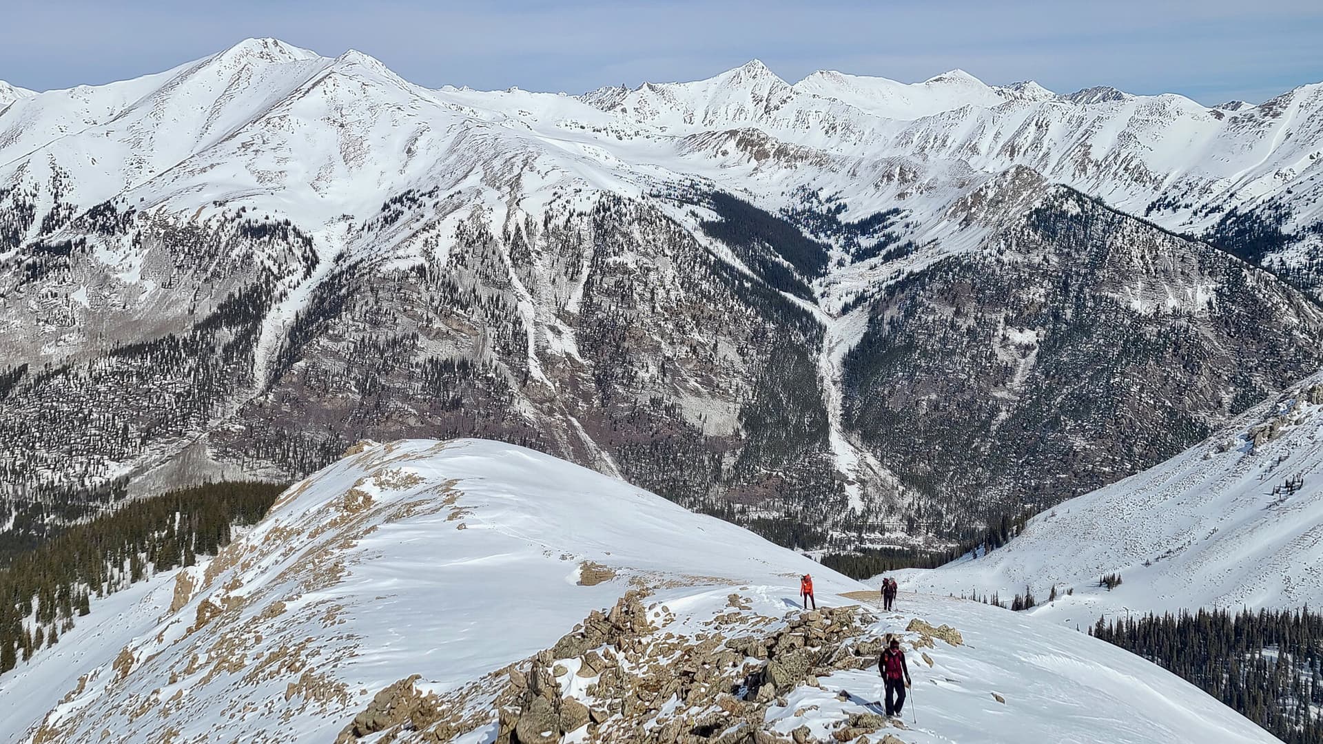 A look back at our group ascending La Plata Peak.