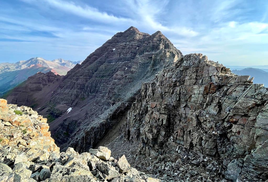 You get your first look at Maroon’s summit after topping out on the “2,800 feet of suck”.