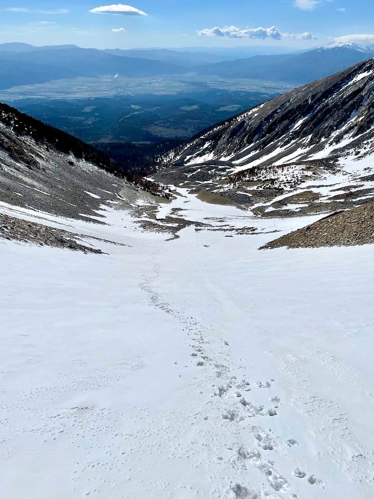 Looking back down to the base of the Angel after gaining some elevation.